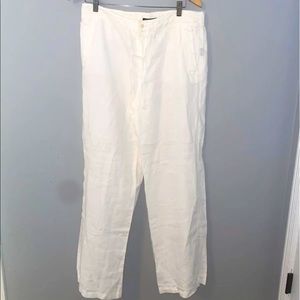 Lauren by Ralph Lauren white linen pants 10